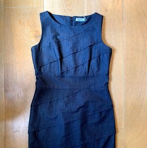 Calvin Klein Dark Gray Pleated Dress